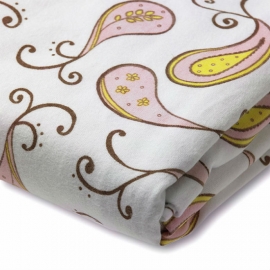 Простынь детская SwaddleDesigns Fitted Crib Sheet Pink Paisley