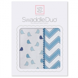 Набор пеленок SwaddleDesigns Swaddle Duo BL Chickies/Chevron